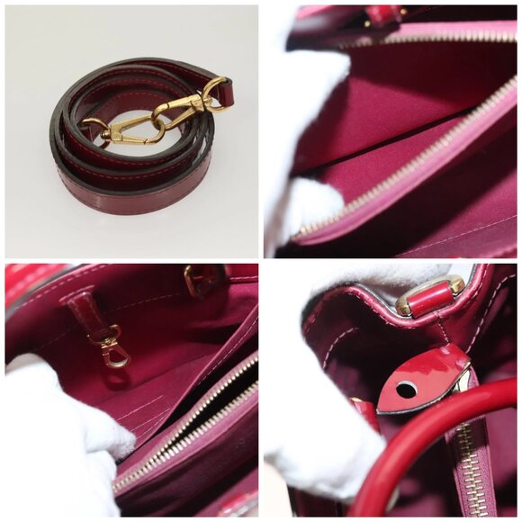 LOUIS VUITTON Vernis Montaigne BB Hand Bag 2way Rose Andian - Picture 13 of 15